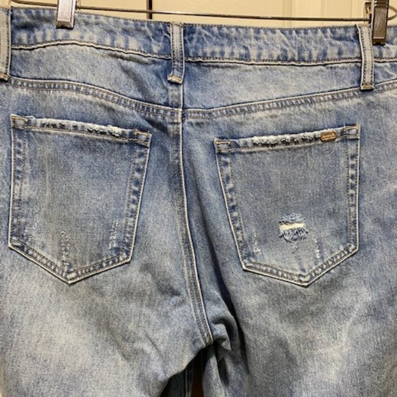 Special A High Rise Distressed Straight Leg Jeans for Women in Medium Wash - Picture 3 of 3